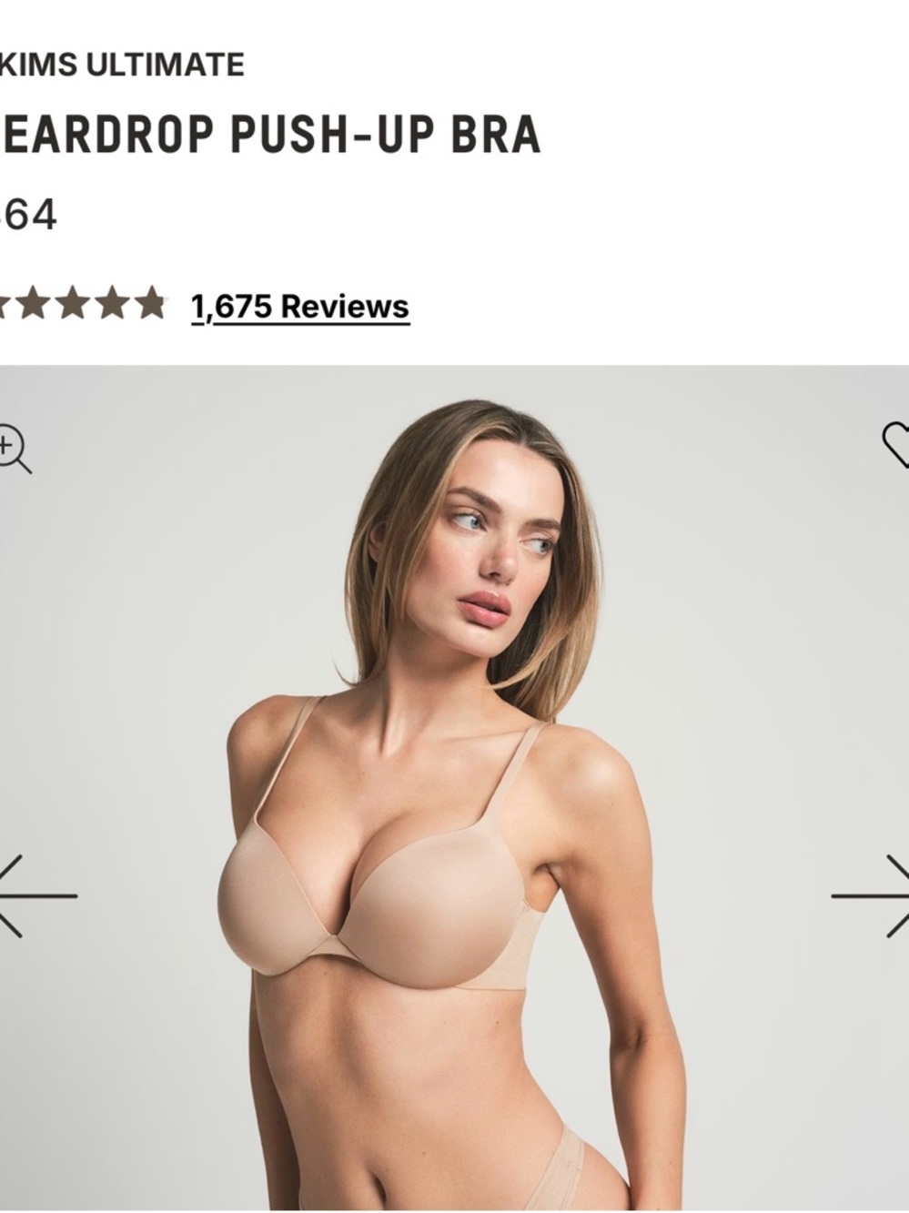 SKIMS Teardrop Push-Up Bra in Nude/Tan